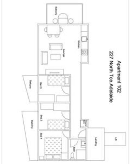 Light & Airy 3 Bd Cbd Apt: Balconytramwifi/Parking Apartment Adelaide Exterior photo